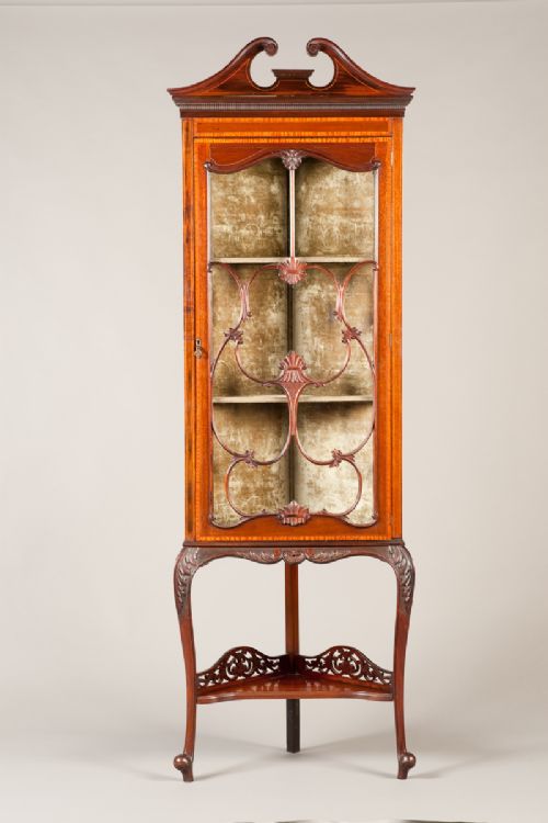 Inlaid Edwardian Mahogany Corner Cabinet