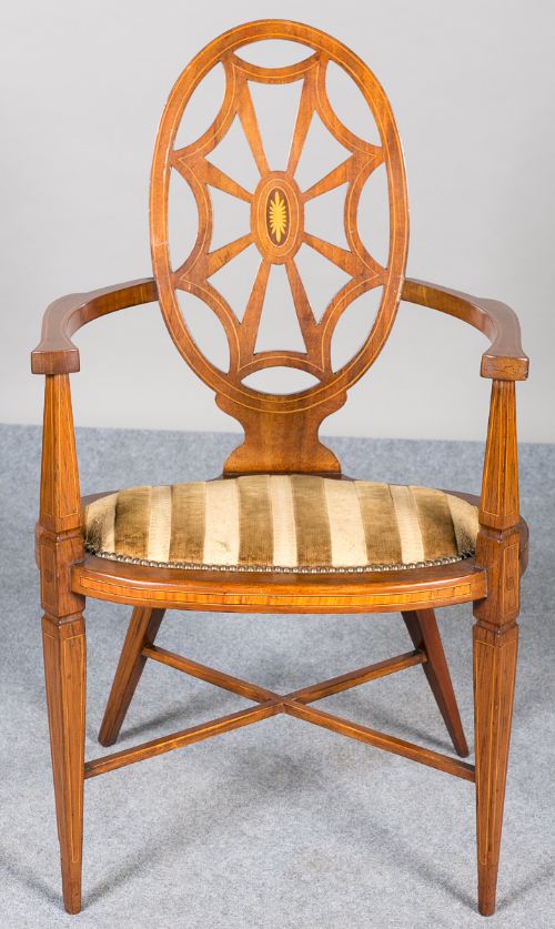 Edwardian Mahogany and Inlaid Armchair