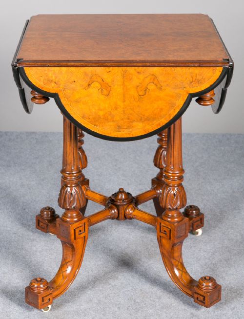 Victorian Burr Walnut Games Table