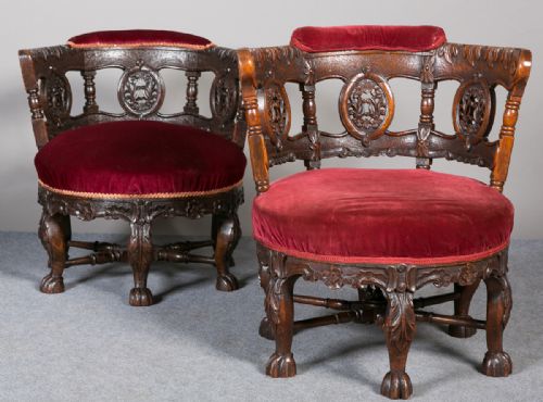 19th Century Carved Oak Burgermeister Chair
