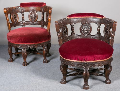 19th Century Carved Oak Burgermeister Chair
