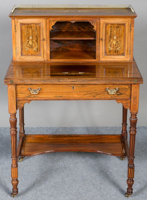 Ivorine and Satinwood Inlaid Bon Heur Du Jour