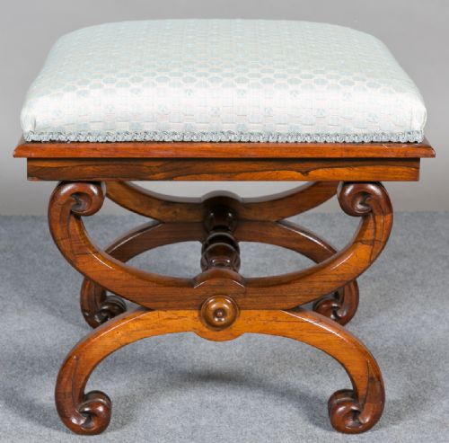 19th. Century Rosewood "X" Frame Stool