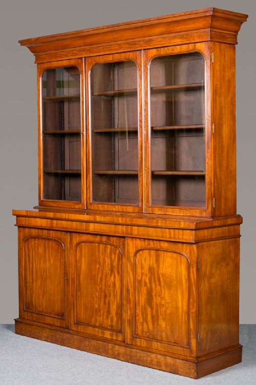 Good Quality Victorian 3 Door Bookcase