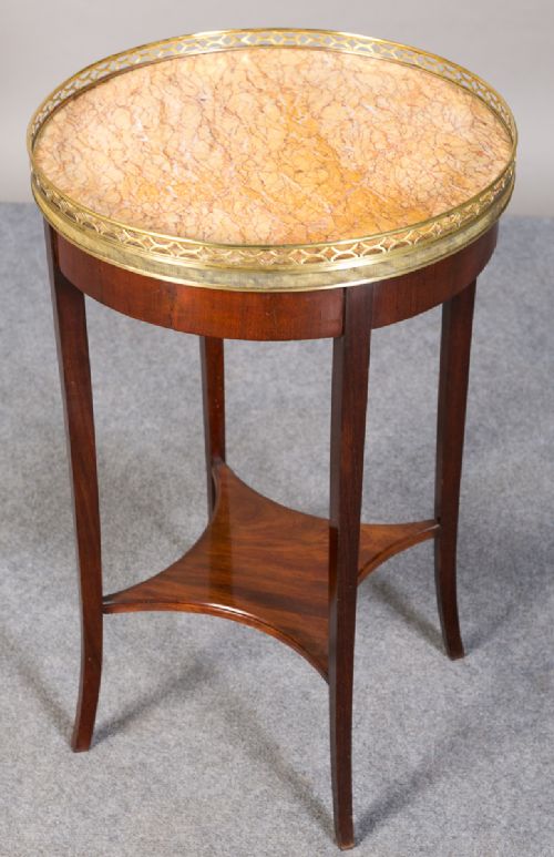 French Mahogany and Marble Occasional Table.