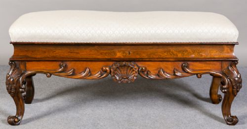 Superb Large Victorian Rosewood Window Seat