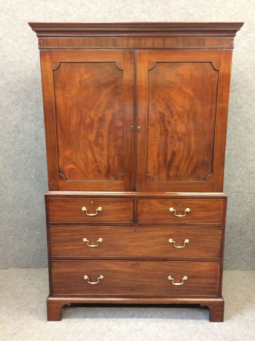 George III Mahogany Linen Press