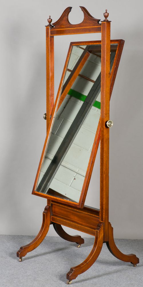 Antique Sheraton Revival Cheval Mirror