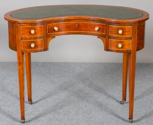 Edwardian Kidney Shaped Writing Table.