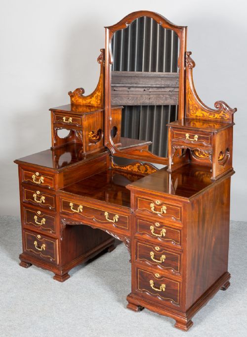 Shapland & Petter Mahogany Inlaid Dressing Table
