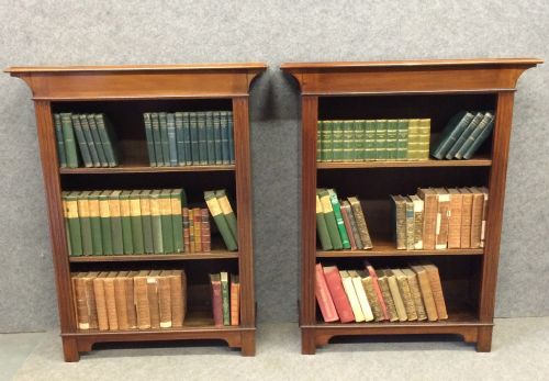 Pair of Edwardian Open Bookcases