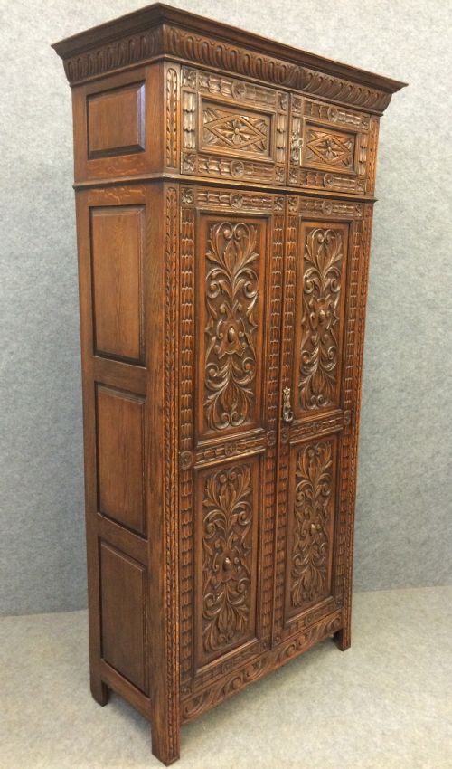 fig 1. Antique Carved Oak Hall Robe