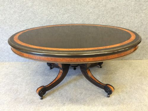 Victorian Macassar Ebony & Amboyna Coffee Table.