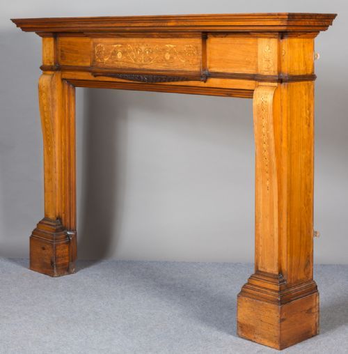 Impressive Large Rosewood and Inlaid Fire Surround