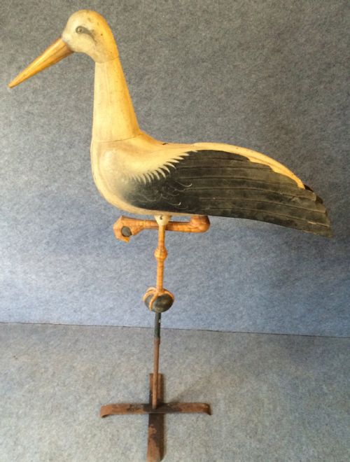French Folk Art Tin Stork
