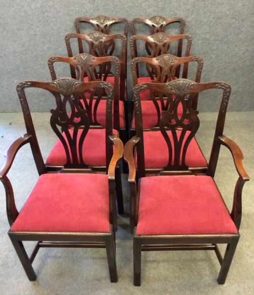 Set of 8 Chippendale Style Dining Chairs