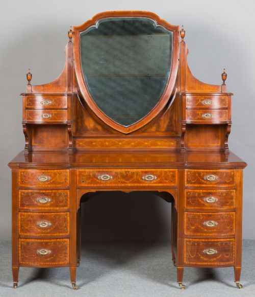 Sheraton Revival Inlaid Dressing Table