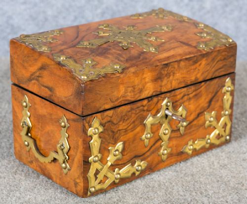 Victorian Brass Mounted Tea Caddy