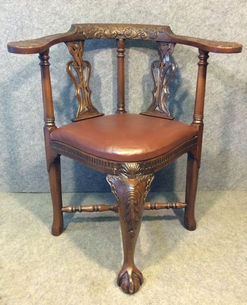 George III Mahogany Corner Chair