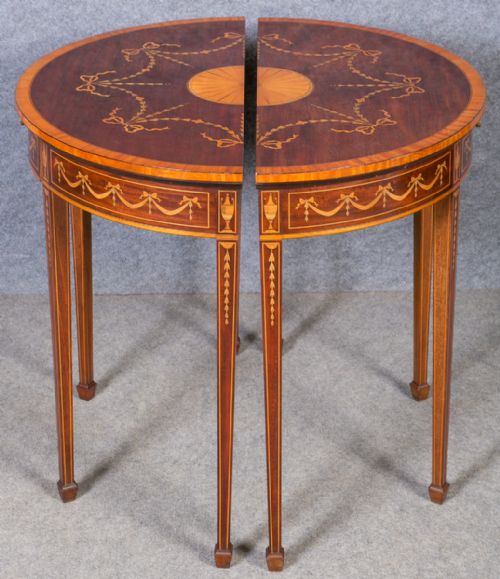 Superb Pair of Sheraton Revival Console Tables