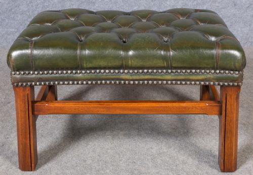 Mahogany and Leather Foot Stool
