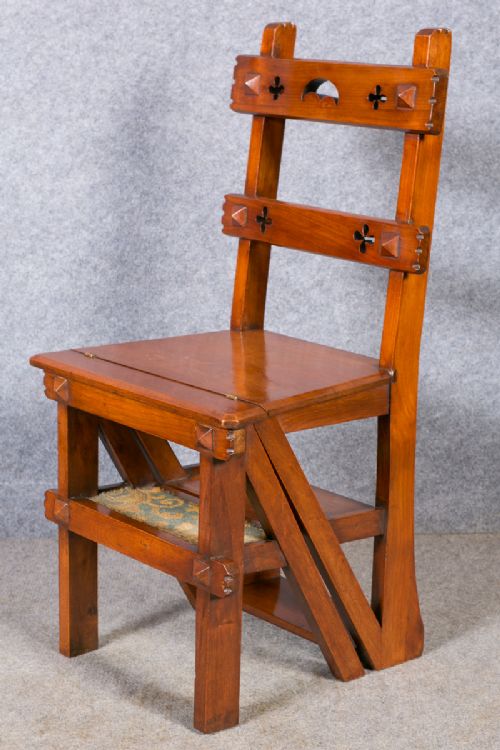Victorian Walnut Metamorphic Chair / Steps
