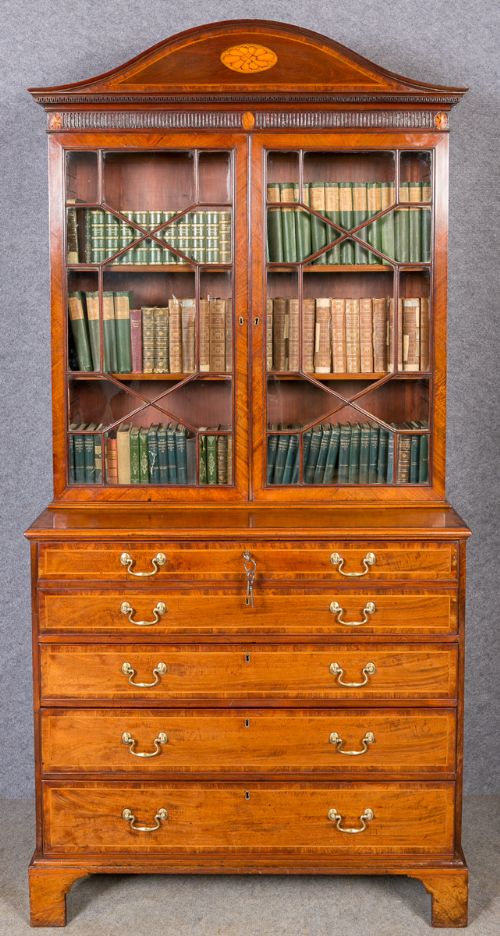 George III Secretaire Bookcase. Provenance- Narborough Hall, Norfolk