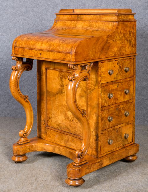 Victorian Burr Walnut Davenport
