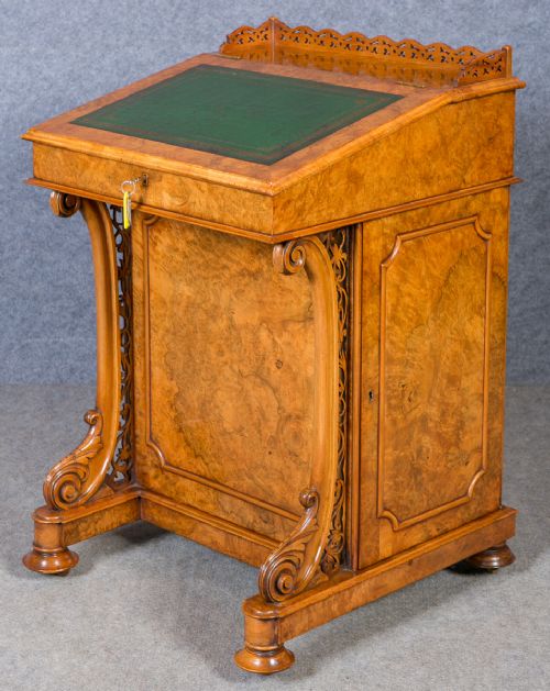 Victorian Burr Walnut Davenport