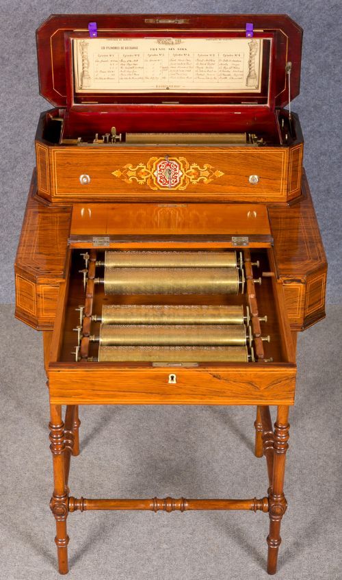 Fine Swiss Music Box on Stand