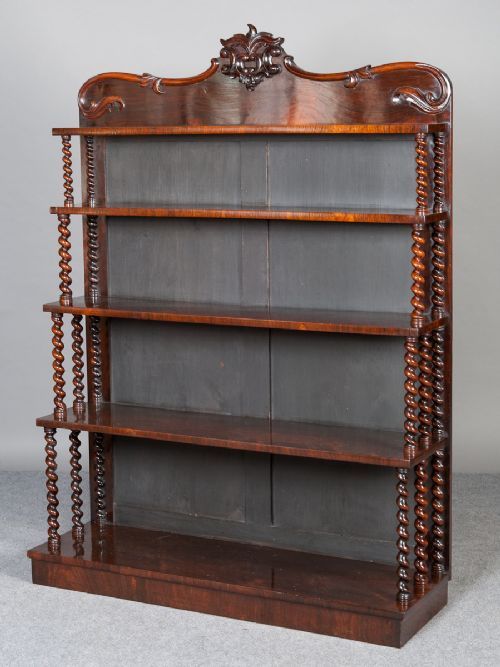Early Victorian Open Waterfall Bookcase
