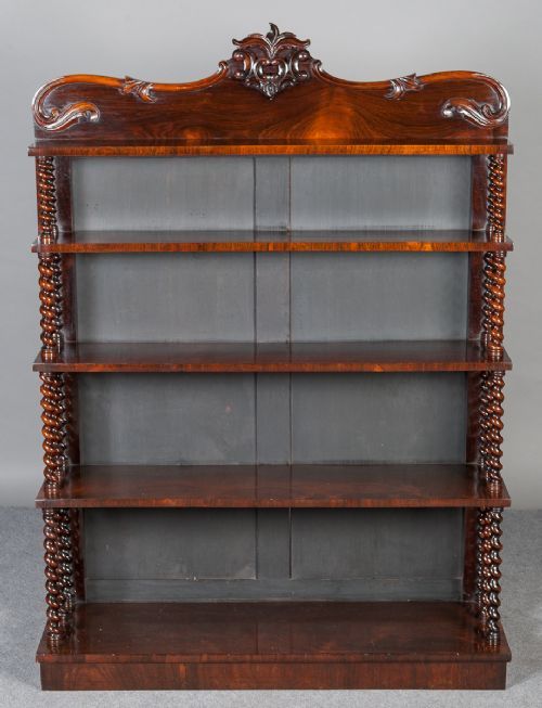 fig 1. Early Victorian Open Waterfall Bookcase