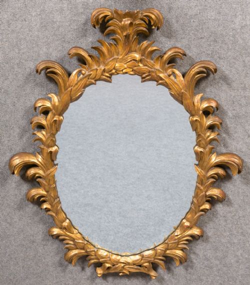 Rococo Style Carved Gilded Wood Mirror