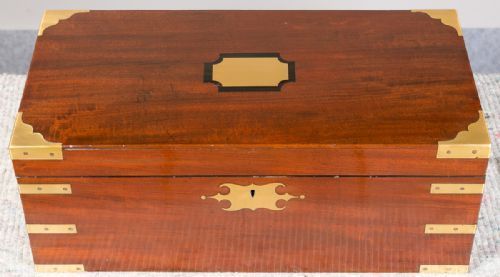 Superb George Iv. Large Campaign Writing Box with 2 Secret Compartments.