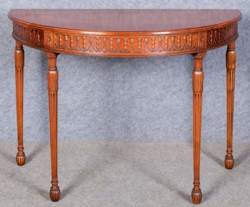 Fine Mahogany Demi Lune Console Table