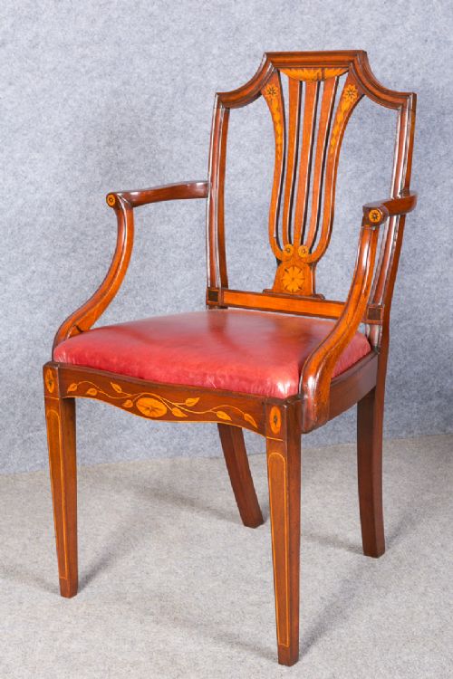 Antique Inlaid Elbow Chair