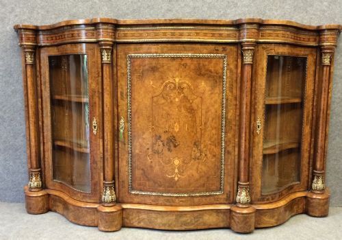 Victorian Burr Walnut Credenza