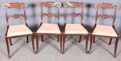 Set of 4 Regency Mahogany Dining Chairs