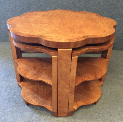 Art Deco Bird's Eye Maple Nest of Tables