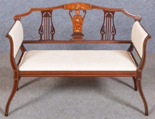 Edwardian Inlaid Settee / Sofa