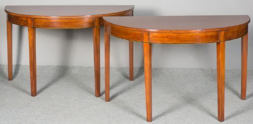 Pair of Georgian Demi Lune Console Tables Dining Table