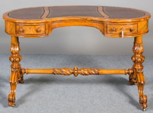 Walnut Kidney Shaped Writing Table