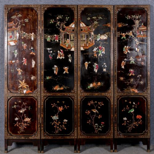 Attractive Chinese 4 Fold Screen