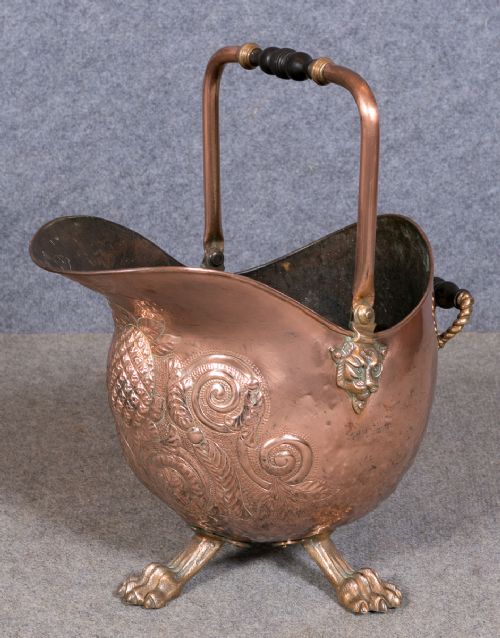 Antique Copper Coal Scuttle