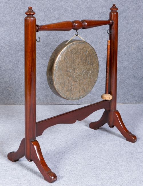 Edwardian Mahogany Framed Dinner Gong