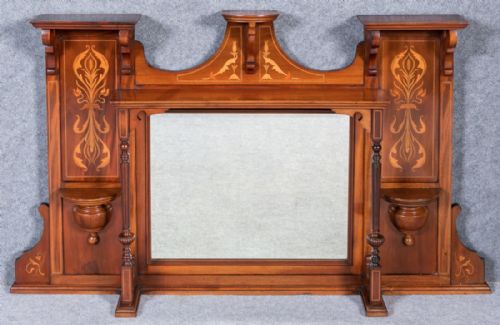 Fine Art Nouveau Fireplace Overmantle Mirror