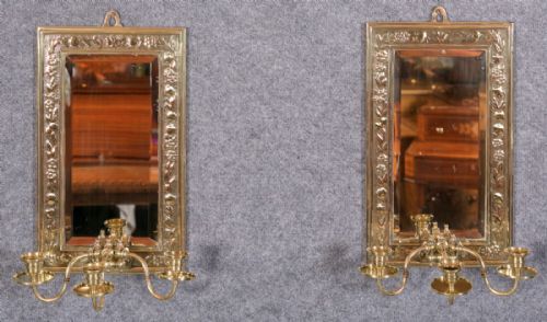 Pair of 3 Branch Girandole Mirrors