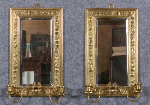 Pair of 2 Branch Girandole Mirrors