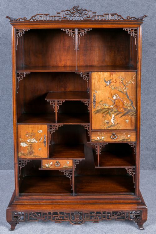 Gabriel Viardot Attributed Oriental Style Display Cabinet