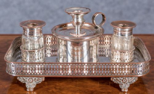 Sheffield Plated Desk Stand